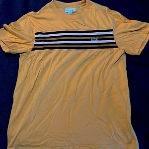 Yellow and navy Lacoste stripe tee